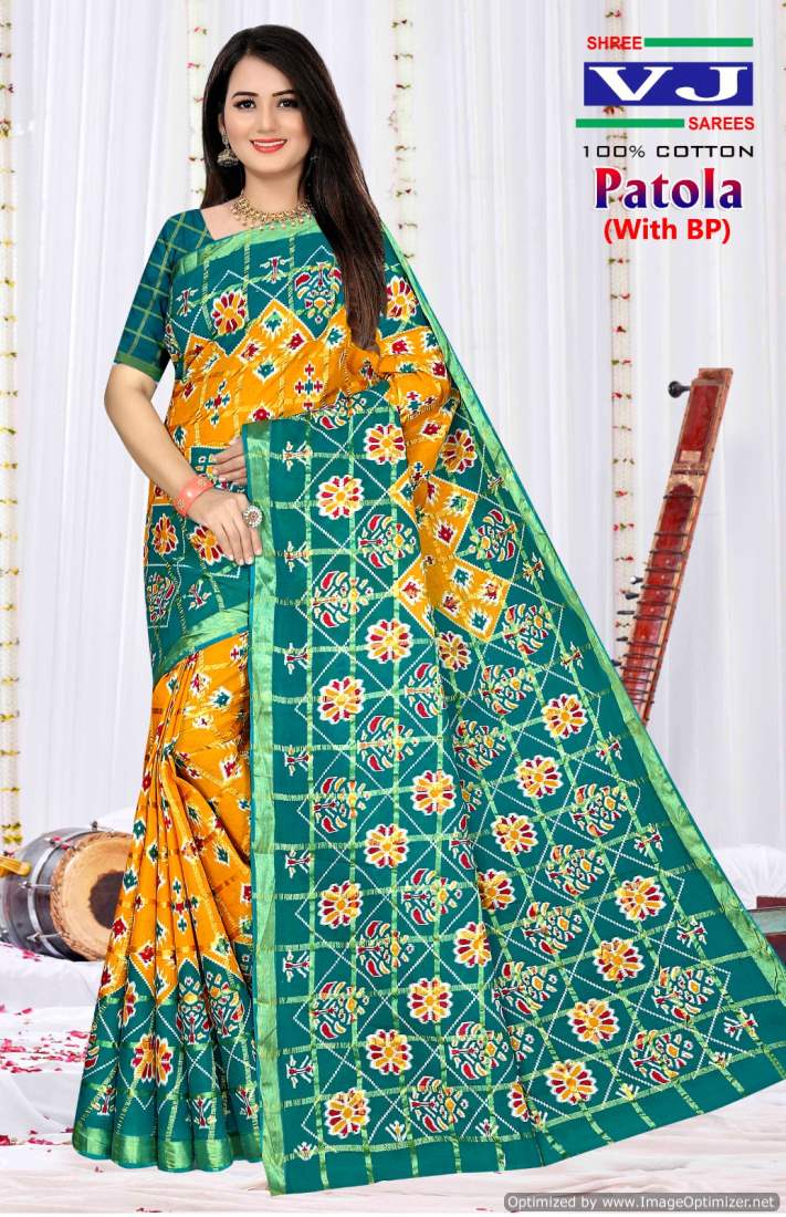Shree Vj Patola Printed Cotton Daily Wear Sarees Wholesale Suppliers In Mumbai
